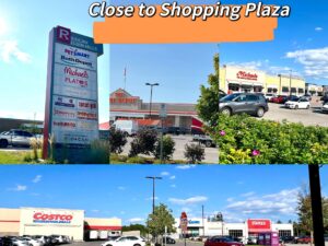 Nearby shopping plaza with grocery stores, restaurants, and everyday conveniences.