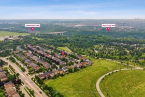 Aerial view highlighting the home's location within the surrounding neighbourhood.