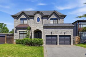 Front view of the luxury home.